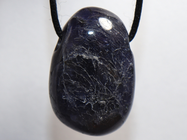 iolite with cord or silver 925