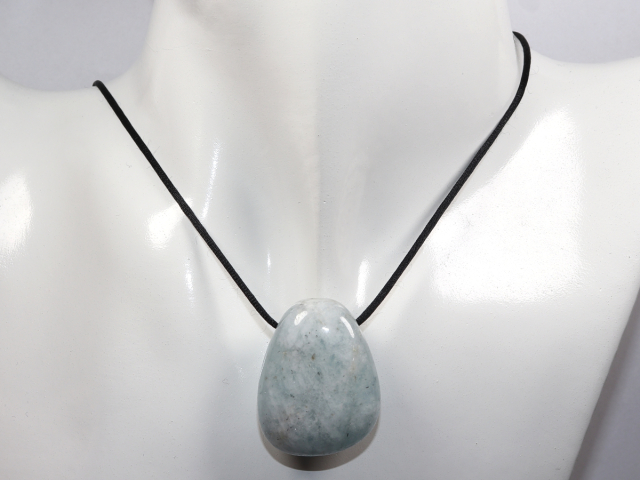 Preview: aquamarine with cord or silver 925