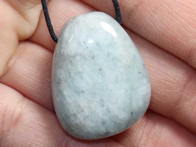 aquamarine with cord or silver 925