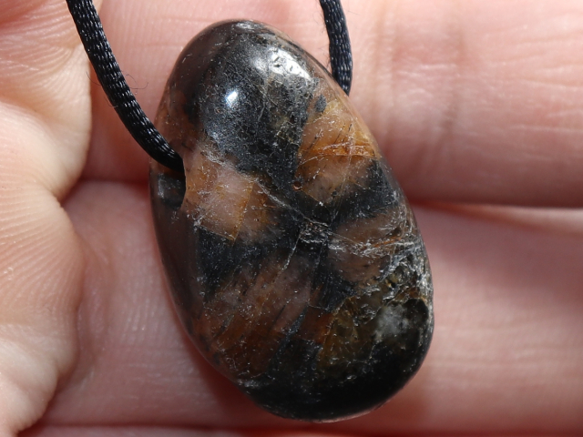 cross stone with cord or silver 925