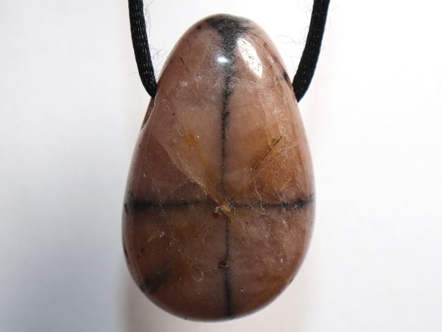 cross stone with cord or silver 925
