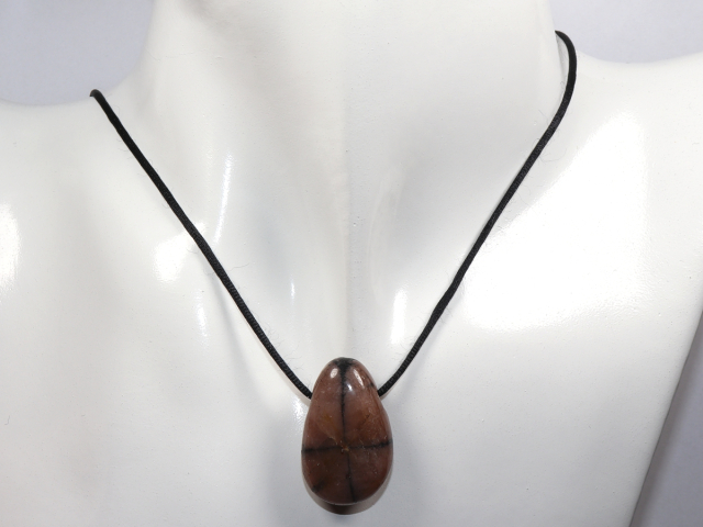 Preview: cross stone with cord or silver 925