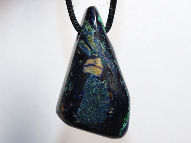 Preview: azurite-malachite with cord or silver 925