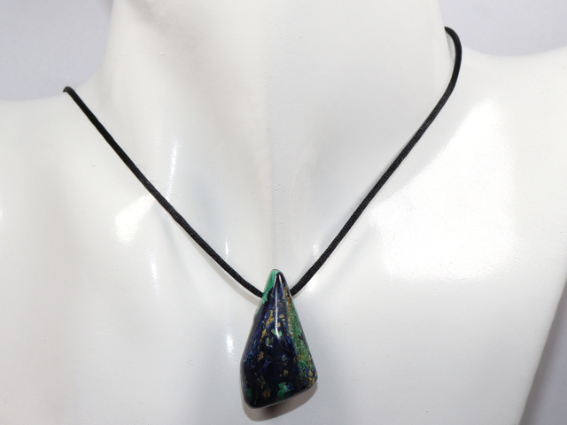 Preview: azurite-malachite with cord or silver 925