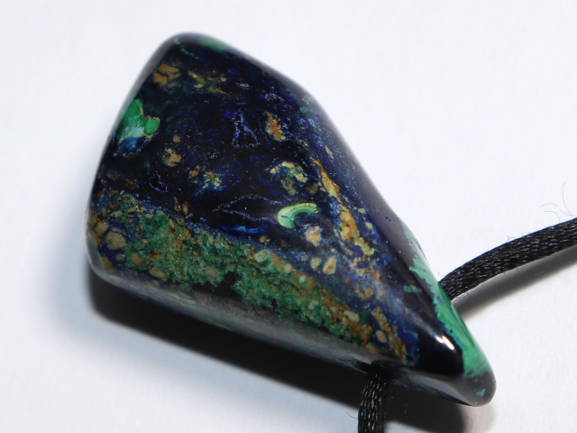 Preview: azurite-malachite with cord or silver 925