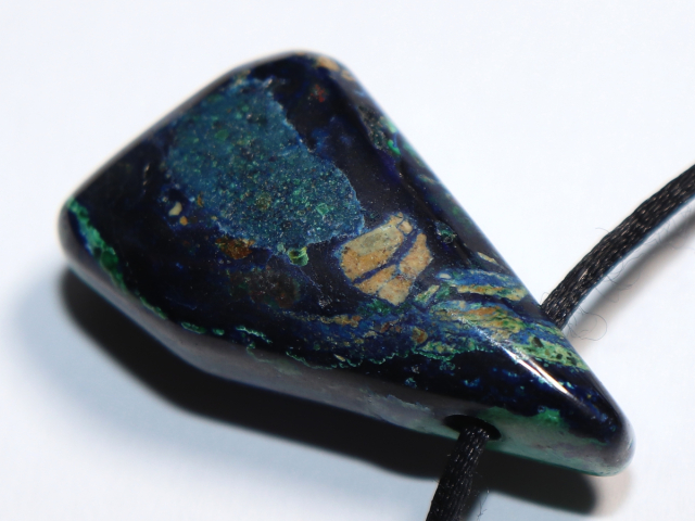 azurite-malachite with cord or silver 925