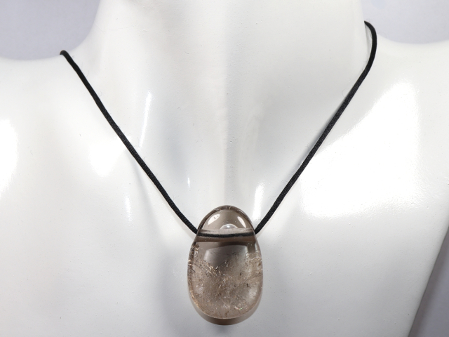 Preview: smoky quartz with cord or silver 925
