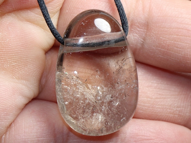 smoky quartz with cord or silver 925