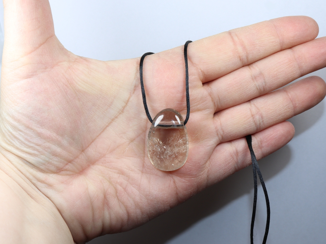 smoky quartz with cord or silver 925
