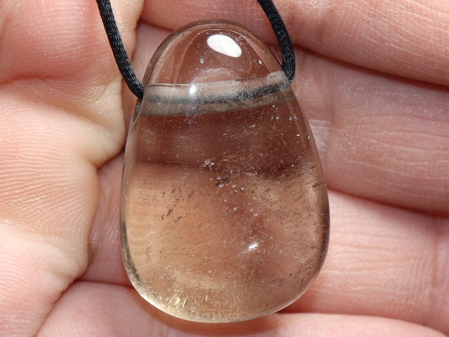 Rauchquarz mit Band oder Silber 925