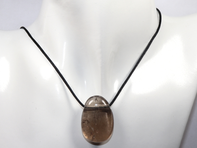 Preview: smoky quartz with cord or silver 925