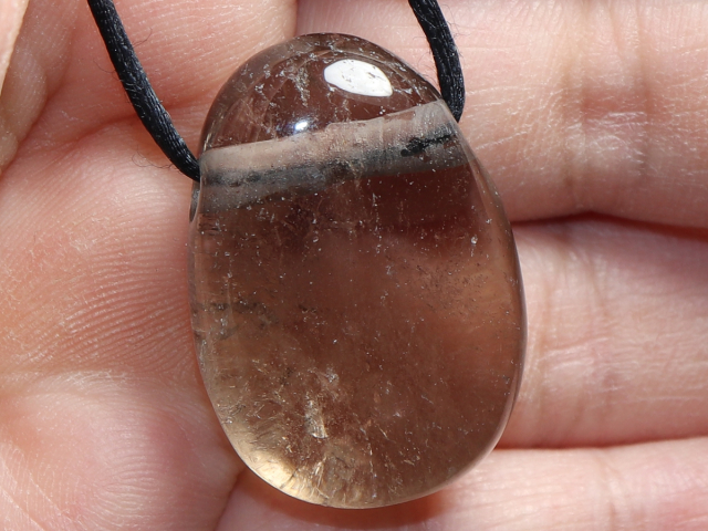 smoky quartz with cord or silver 925