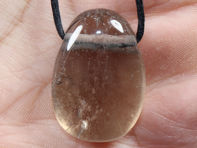 smoky quartz with cord or silver 925
