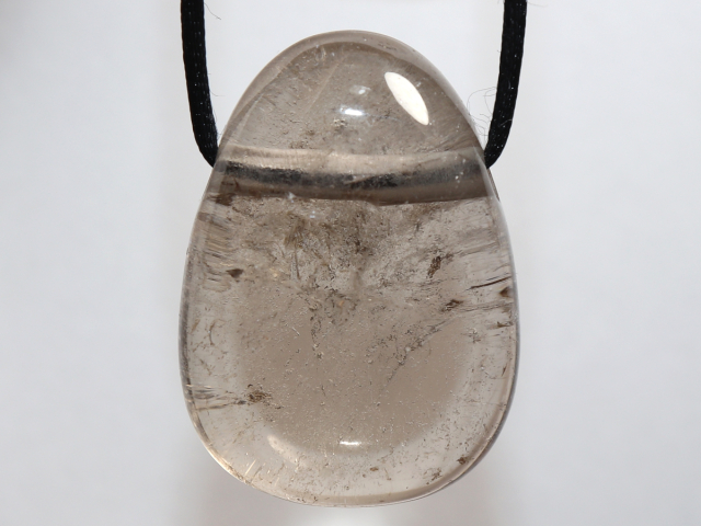 smoky quartz with cord or silver 925