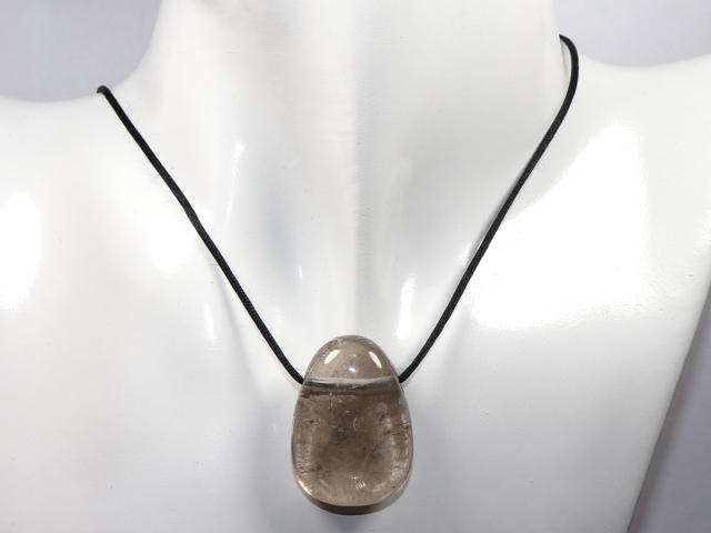 Preview: smoky quartz with cord or silver 925