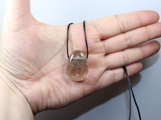 smoky quartz with cord or silver 925