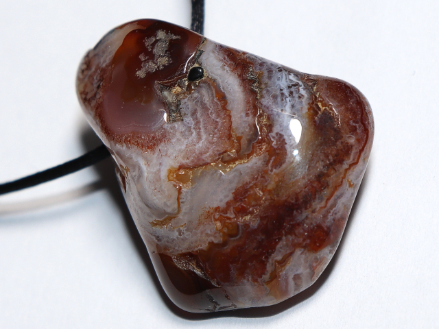 fire agate with cord or silver 925