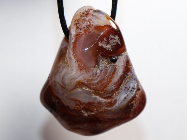 fire agate with cord or silver 925