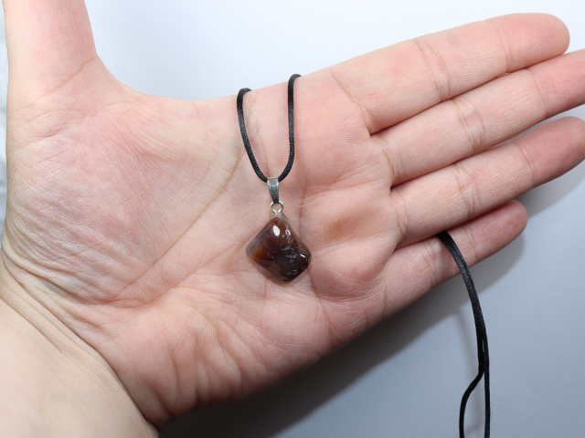 fire agate with cord or silver 925