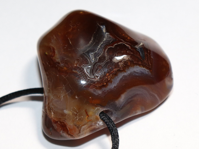 fire agate with cord or silver 925