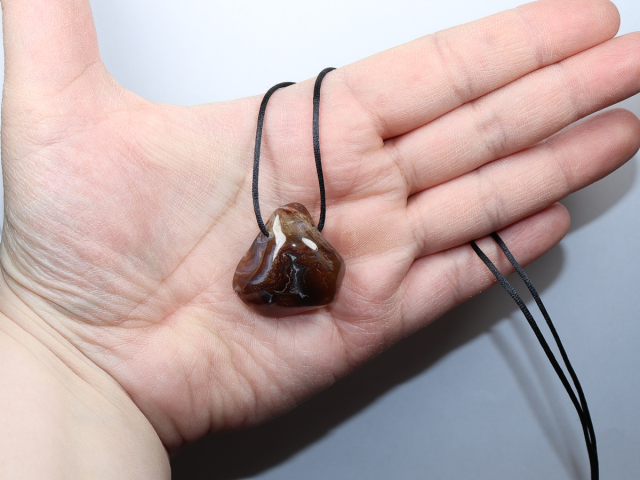 fire agate with cord or silver 925