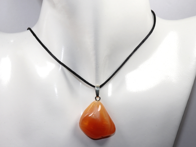 apricot agate with cord or silver 925