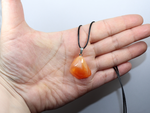 apricot agate with cord or silver 925