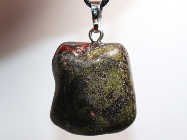 Preview: dragon blood jasper with cord or silver 925