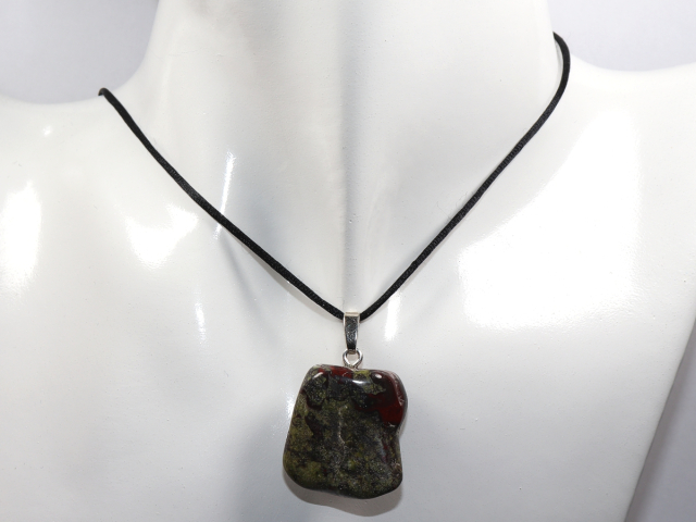 Preview: dragon blood jasper with cord or silver 925