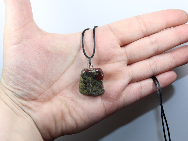dragon blood jasper with cord or silver 925