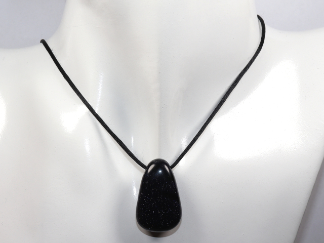 Preview: blue sandstone with cord or silver 925