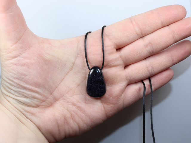 blue sandstone with cord or silver 925