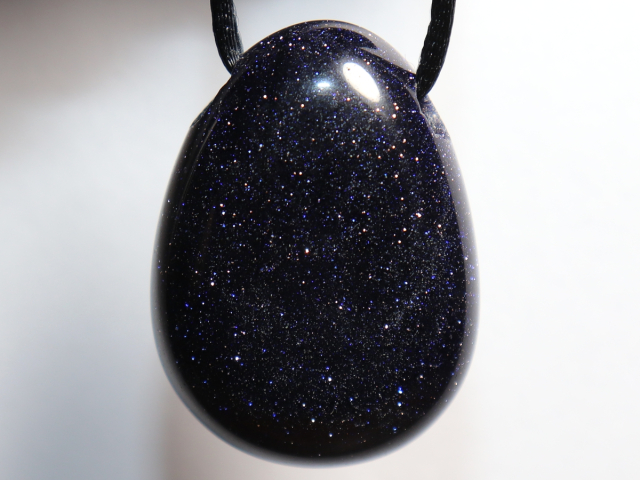 Preview: blue sandstone with cord or silver 925