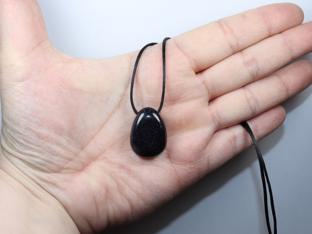 blue sandstone with cord or silver 925