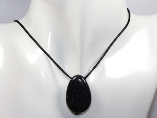 Preview: blue sandstone with cord or silver 925