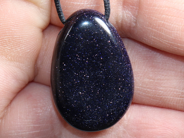 blue sandstone with cord or silver 925