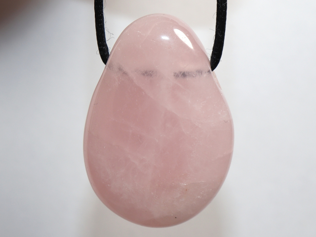 Preview: Rosenquarz mit Band oder Silber 925