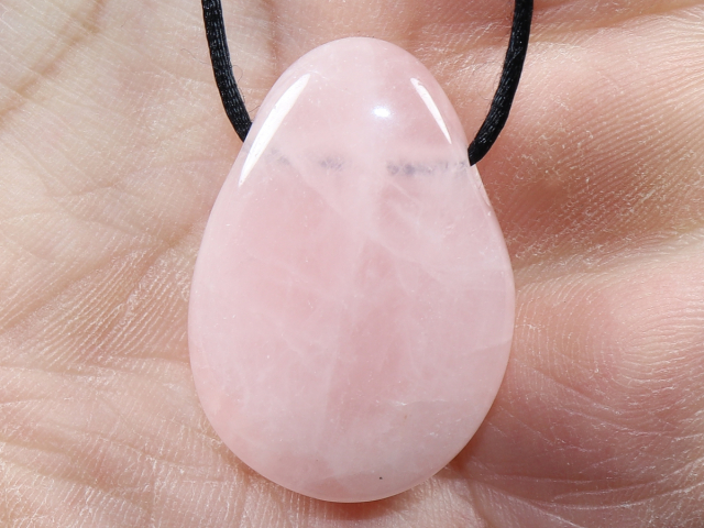 Rosenquarz mit Band oder Silber 925