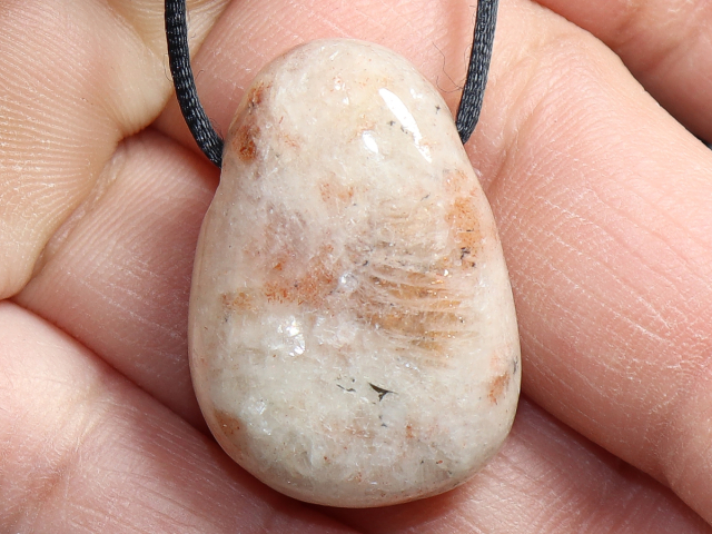 sunstone with cord or silver 925