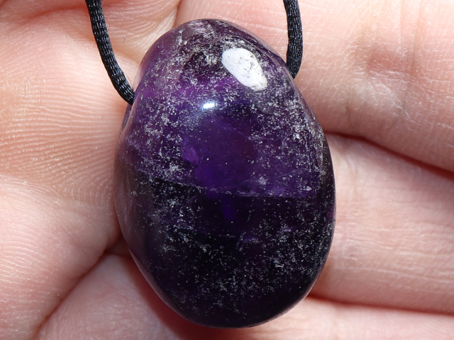 amethyst with cord or silver 925