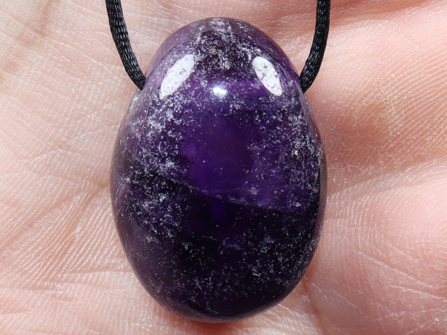amethyst with cord or silver 925