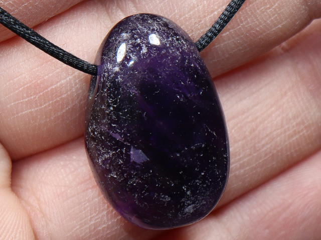 amethyst with cord or silver 925