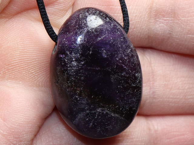 amethyst with cord or silver 925