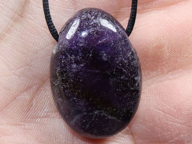 amethyst with cord or silver 925