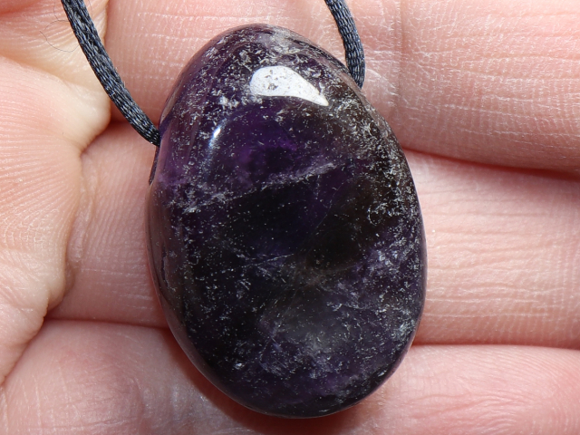 amethyst with cord or silver 925