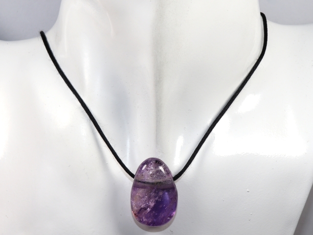 ametrine with cord or silver 925