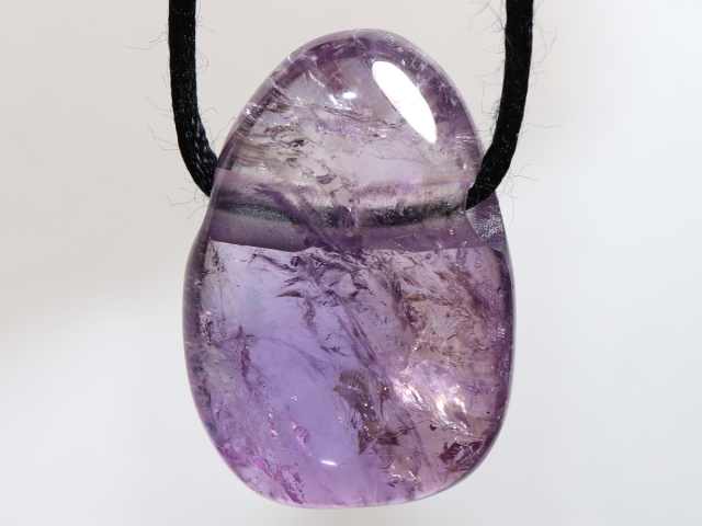 ametrine with cord or silver 925