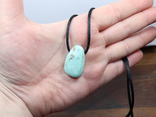 chrysocolla with cord or silver 925