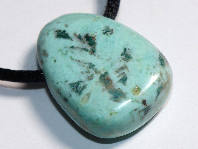 chrysocolla with cord or silver 925