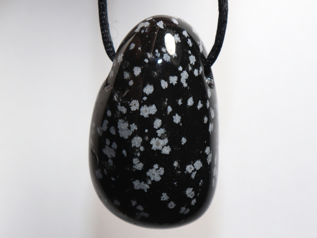Preview: snowflake obsidian with cord or silver 925